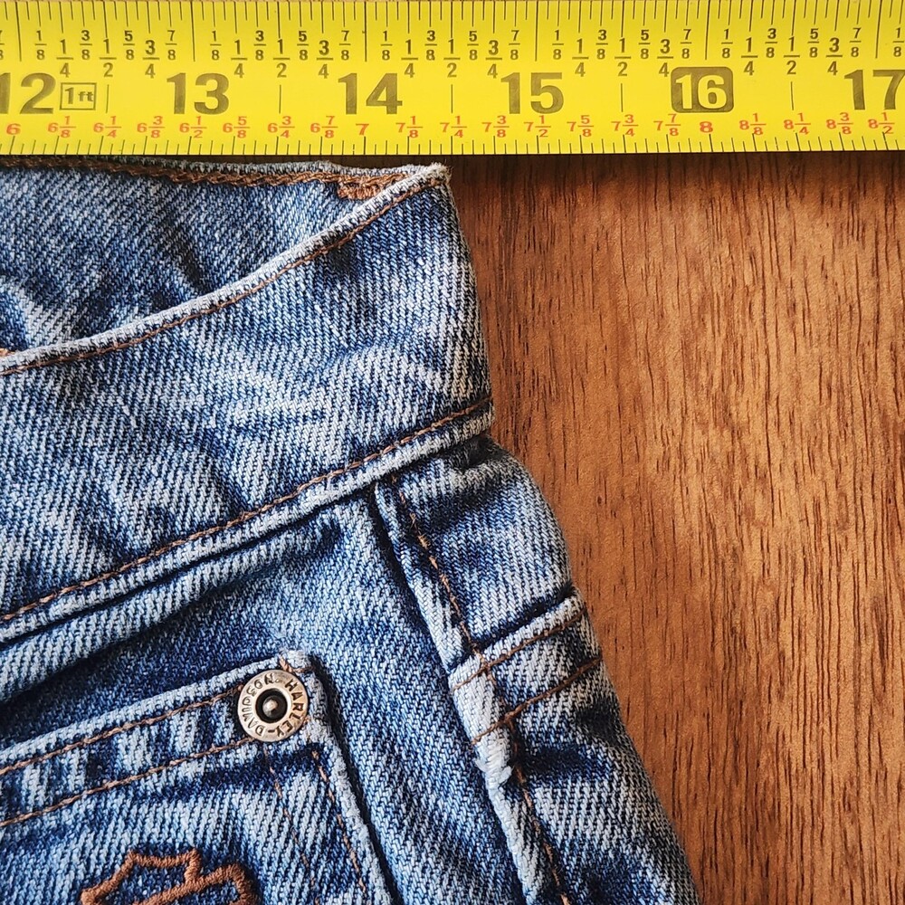 Harley-Davidson Jeans Womens 6 Petite Blue Medium Wash High Rise Straight Denim - Picture 11 of 14